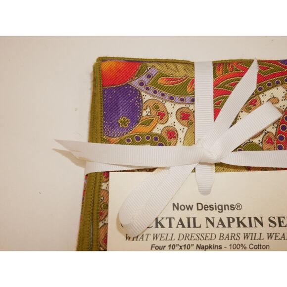 Now Designs Cocktail Napkins Fruit Pattern- Set of 4 New - Picture 3 of 6